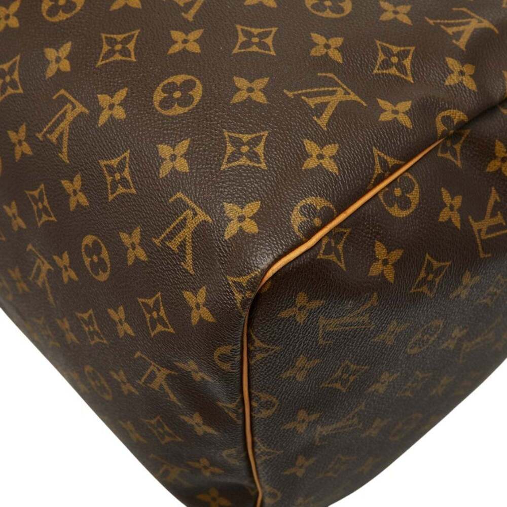 LOUIS VUITTON Authentic Brown Monogram Leather Keepall 55 Boston Bag - Picture 6 of 13